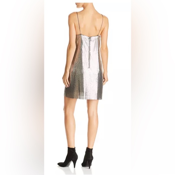 Alice and Olivia - Harmony Chain Mail Slip Dress in antique silver size 2 - Picture 4 of 9